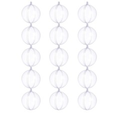 15 Pcs Boule De Noël En Plastique Boules Transparentes Décoratives À Remplir
