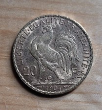 France, 20 Francs, Coq, 1904