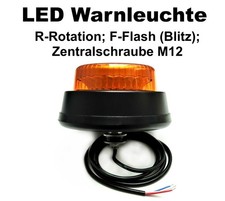 LED Gyrophare Avec Rotation + Blitz M12 Hélice 12V 24V pour Tracteur Pkw Camion
