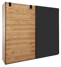 Armoire à Portes Coulissantes Malmö Penderie Finition Choix Plankeneiche Graphi