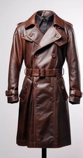 Trench-coat homme cuir marron