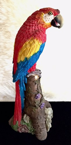 Resin parrot figurine - resin, 15"