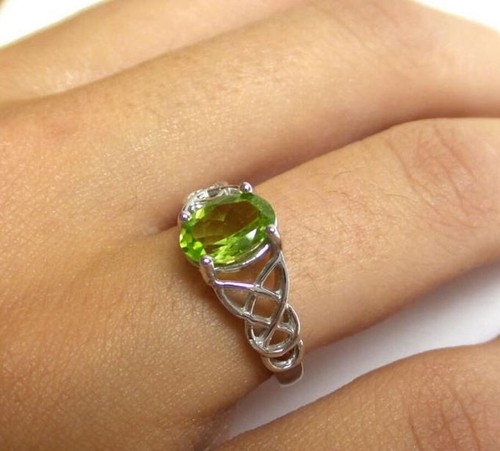 Bague péridot argent - péridot,