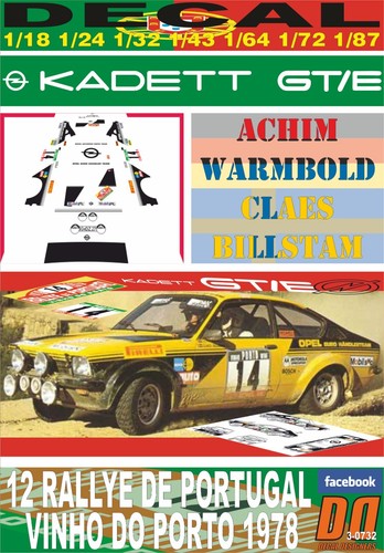 Decal opel kadett - opel, gt/e