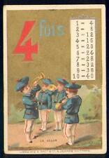 Chromo Poulain Table de multiplication musicien musique fanfare trompette point