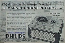 PUBLICITE PHILIPS MAGNETOPHONE EL 3524 MUSIQUE DE 1957 FRENCH AD PUB VINTAGE