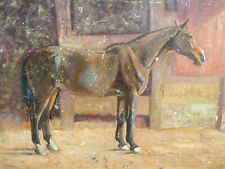 Etude & Portrait de Cheval & Fin XIX ème Siècle & Peinture sur carton & France