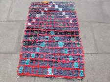 Old Main Fabriqué Marocain Boucherouite Coton Tissu Coloré Tapis 136x89cm