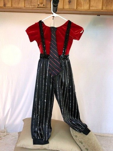 Red velvet leotard pinstripe - red,