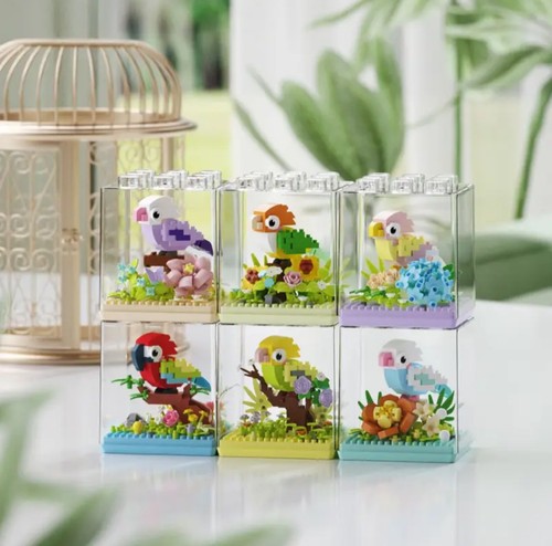 Micro brick flower parrot toy - flower,