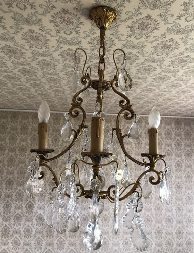 Vintage ancien lustre - lustre, doré