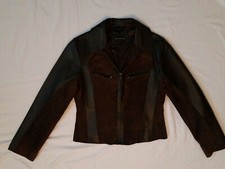 Women's Beverly Hills Leather Club USA Barcelona Italy brown Jacket Medium