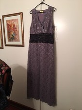 NWOT ModCloth YellowStar Maxi Dress Dusky Purple Lace & Sequin IN SIZE 1XL