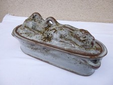 THIERRY CHANTAL ROBERT / PONCE SUR LE LOIR RARE TERRINE EN GRES LIÈVRE AU GITE