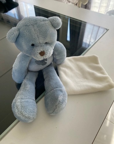 Peluche doudou ours bleu - peluche,