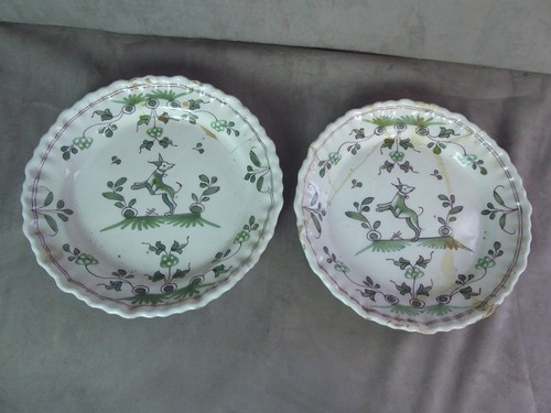 Paire assiettes décor à - paire,