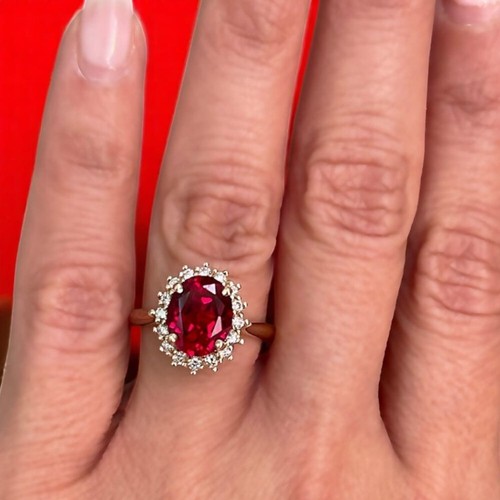 Bague diamant rubis - , 3,90