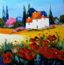 Tableau de Nolac tableau 60 x 60 NOS COQUELICOTS
