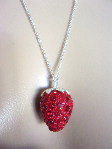 Collier pave strawberry - collier, "