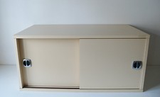 MEUBLE RANGEMENT 2 PORTES  COULISSANTES  DESIGN  ANNÉES 70 VINTAGE LOFT 1970