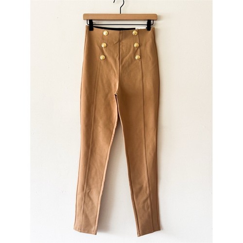 Zara high waist camel button - zara, high-waist