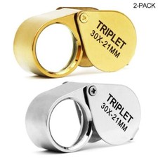 Or 30 x 21 mm bijoutier Eye Loupe Verre Boucle de loupe réparation de Montre ...