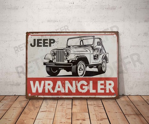 Plaque métal vintage jeep - métal,