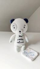 Peluche/Doudou Ours Blanc Bleu