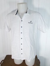 Chemise coton BLANC DU NIL M logo brodé en noir manches courtes