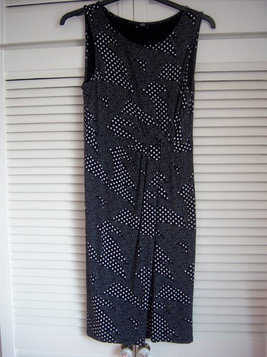 Robe drapée jersey noir et - en,