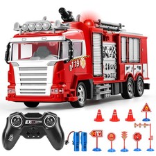 Camion Pompier Enfant, Voiture Pompiers Télécommandée avec Sons et Lumières, ...