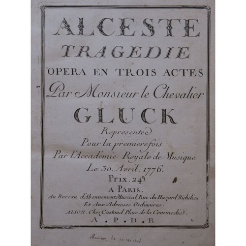 Gluck alceste opéra - c., w.