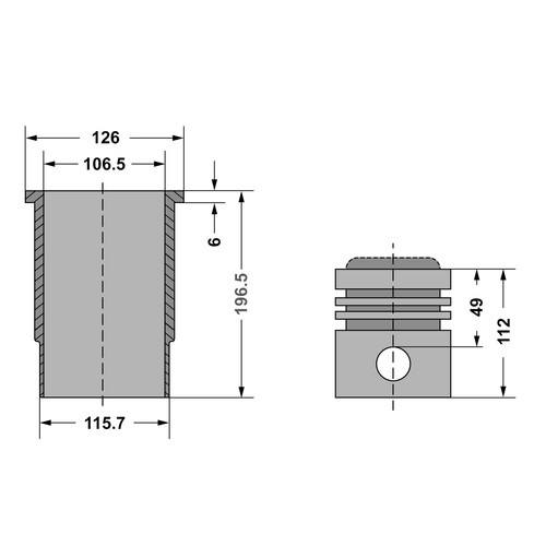 Piston cylindre douille - cylindre, kit