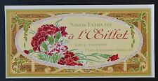 Etiquette SAVON A L'OEILLET Tranoy Art Nouveau Jugendstil Soap Label 
