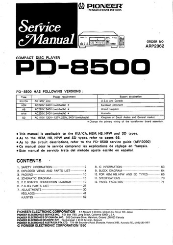 Service manuel instructions - service,