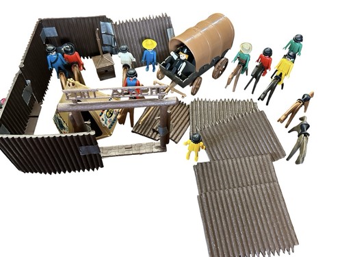 Vtg playmobil lot fort - fort, apache