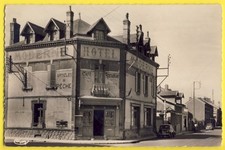 cpsm BAZANCOURT en 1957 (Marne) HÔTEL MODERNE Café Restaurant Billard Merlin