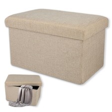 Pouf de Rangement - Pouf Coffre Tabouret Rangement Sac de Rangement Pliable B...