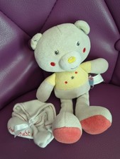 doudou peluche ours beige gris