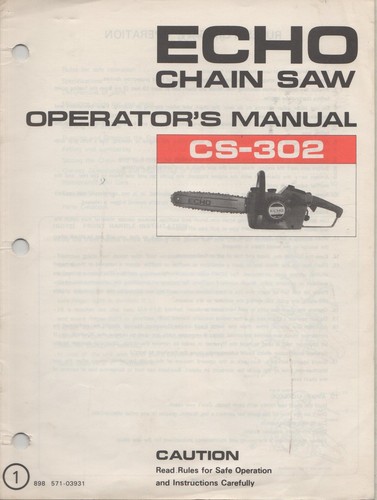 Echo chain saw - saw, operator"s