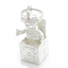 Jack in the box charme en argent sterling .925 x 1 charmes de jouets pour enfant