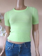 PULL  MI SAISON MANCHES COURTE  TRICOT TRES EXTENSIBLE VERT ANIS  38/40 NEUF