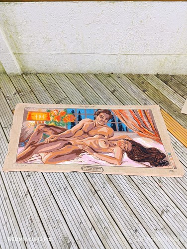 Canevas fini couple femme - canevas, et