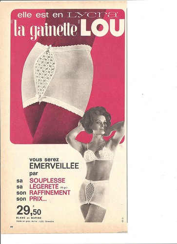 Publicite lingerie lou 1964 - publicite,