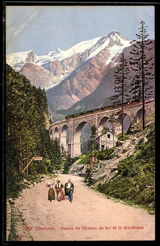 Cpa chamonix viaduc chemin - cpa, chamonix,