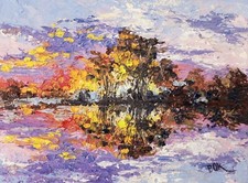 Sunset River Original Textured