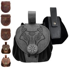 Bourse Porte Monnaie en Faux Cuir Embossé MéDiéVal Pochette Ceinture Homme Bo...