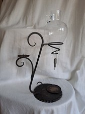 Vintage FONTAINE En Verre doseur pour vin style art déco Support en Métal Vigne