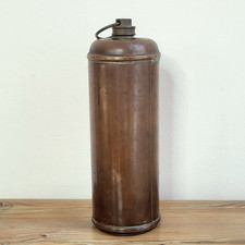 Bouillotte  Bouteille Cylindrique en Cuivre Lisse Estampillée BP Lyon 1L 23 cm