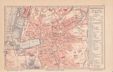 Marseille Menpentit Petit-Camas Plan de Ville De 1889 St Lambert Ancien Port